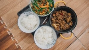 nutrição esportiva arroz legumes carne